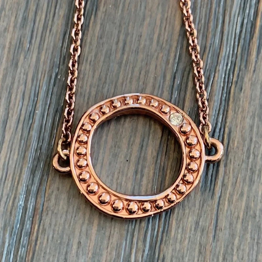 Adore Rose Gold Circle Bracelet – Asymmetrical with Swarovski Crystal